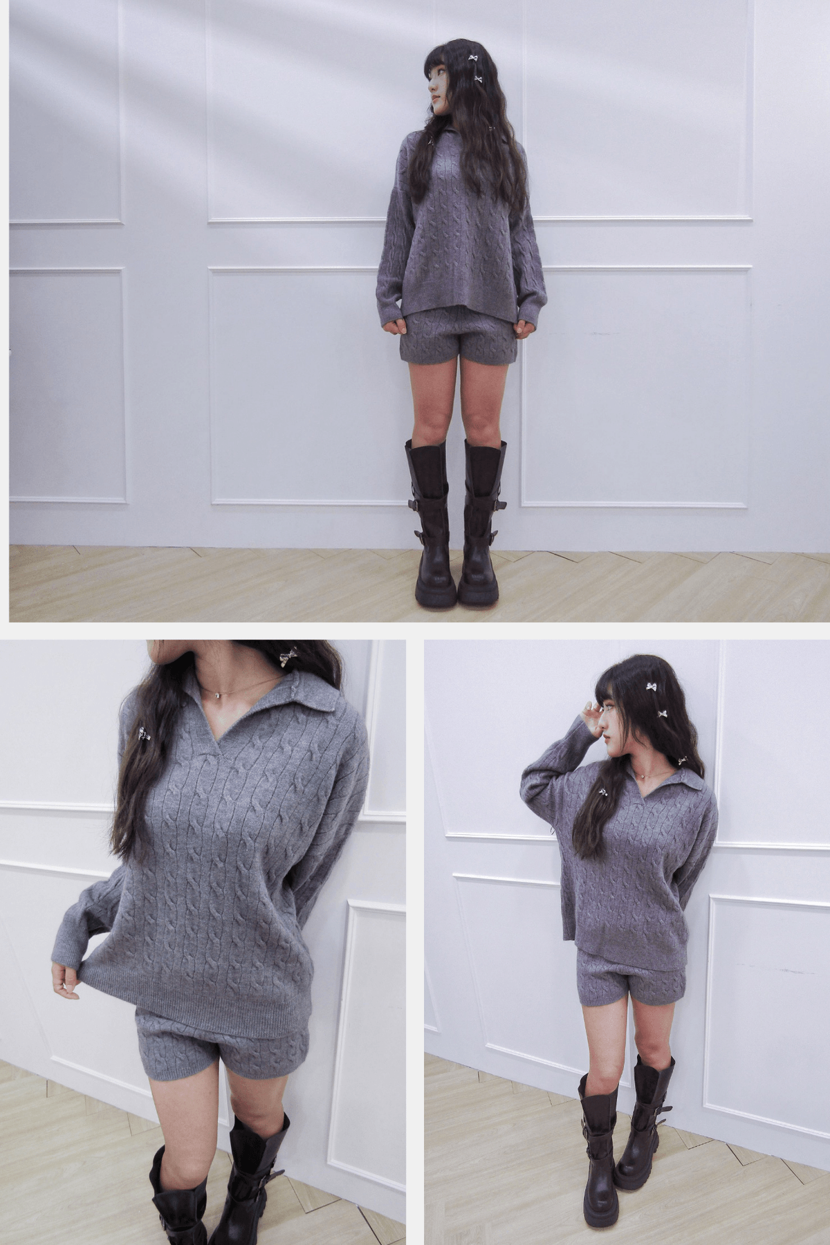 慵懶麻花編針織套裝