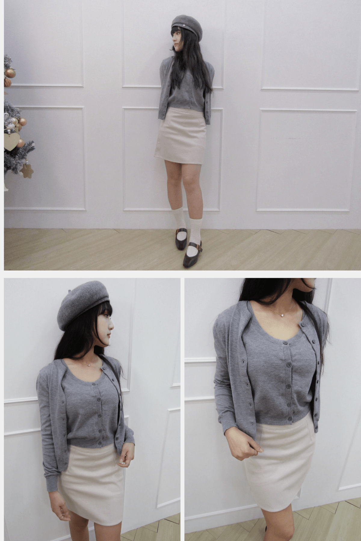 排釦針織兩件式上衣