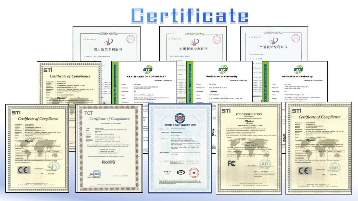Custom Electronic products certificates of Shenzhen MHC factory.