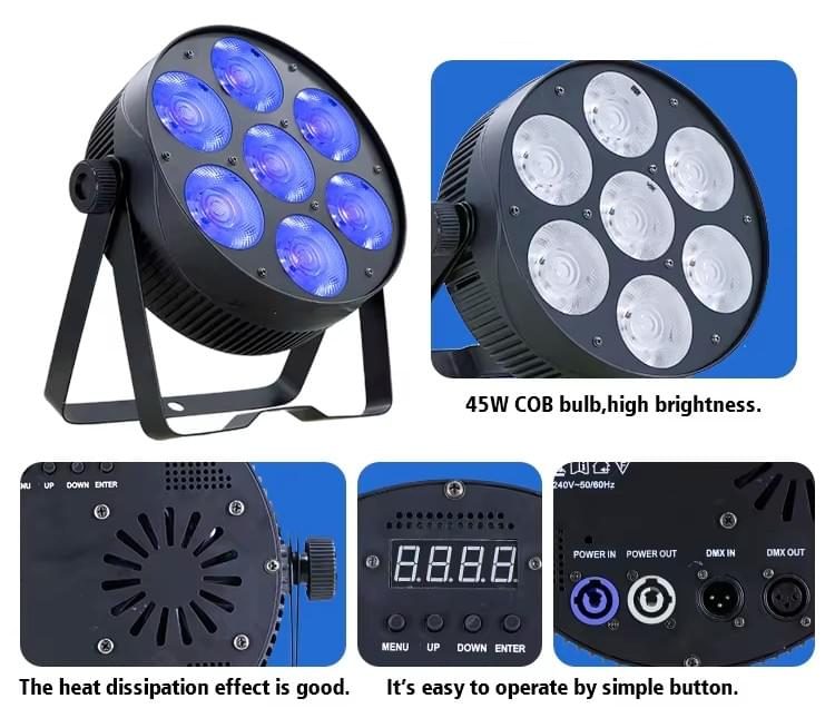 Flat par 7x30 RGBW 4 in 1 led par light