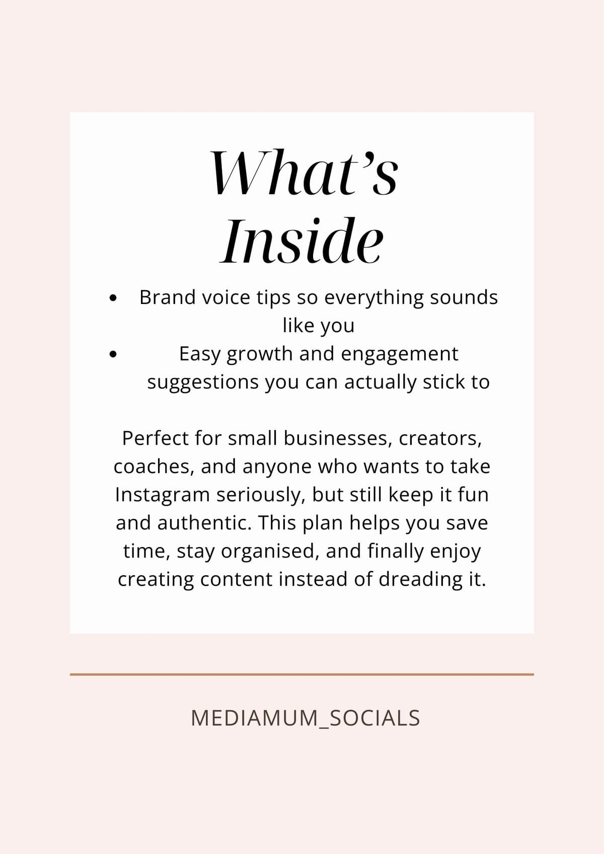 Personalised Content Plan