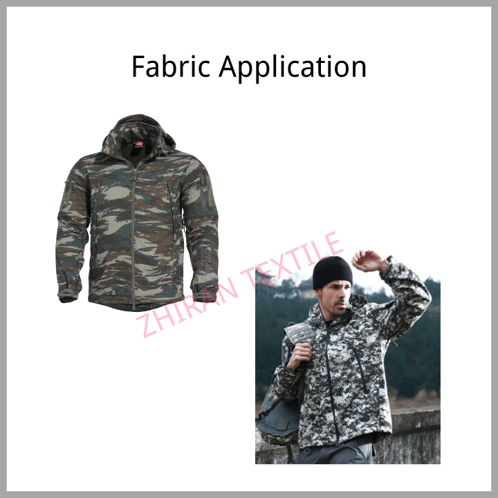 Stretch Softshell Fabric Camo Printing 