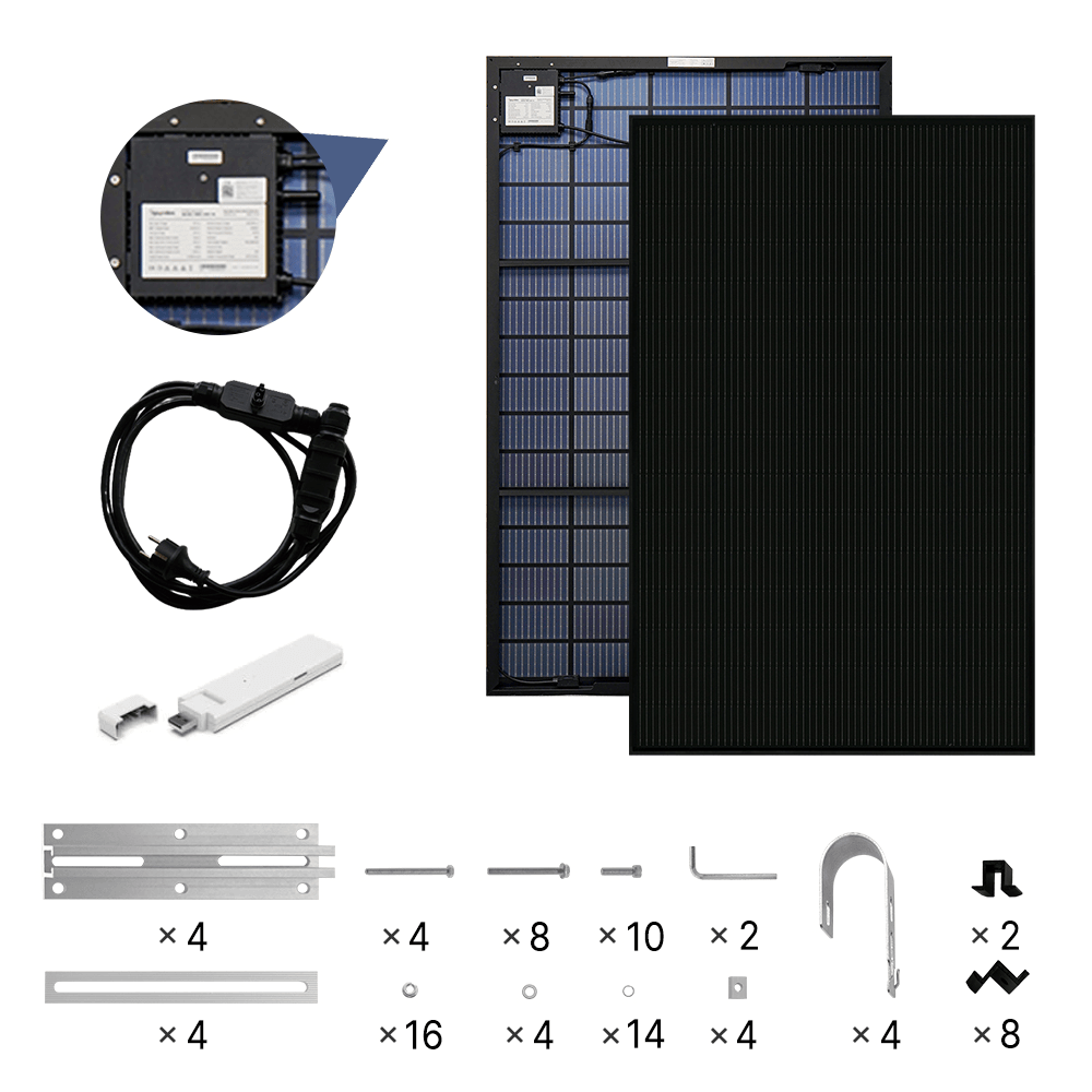 Centrale elettrica da balcone con pannelli solari con 2 moduli luminosi MiniPV 800W