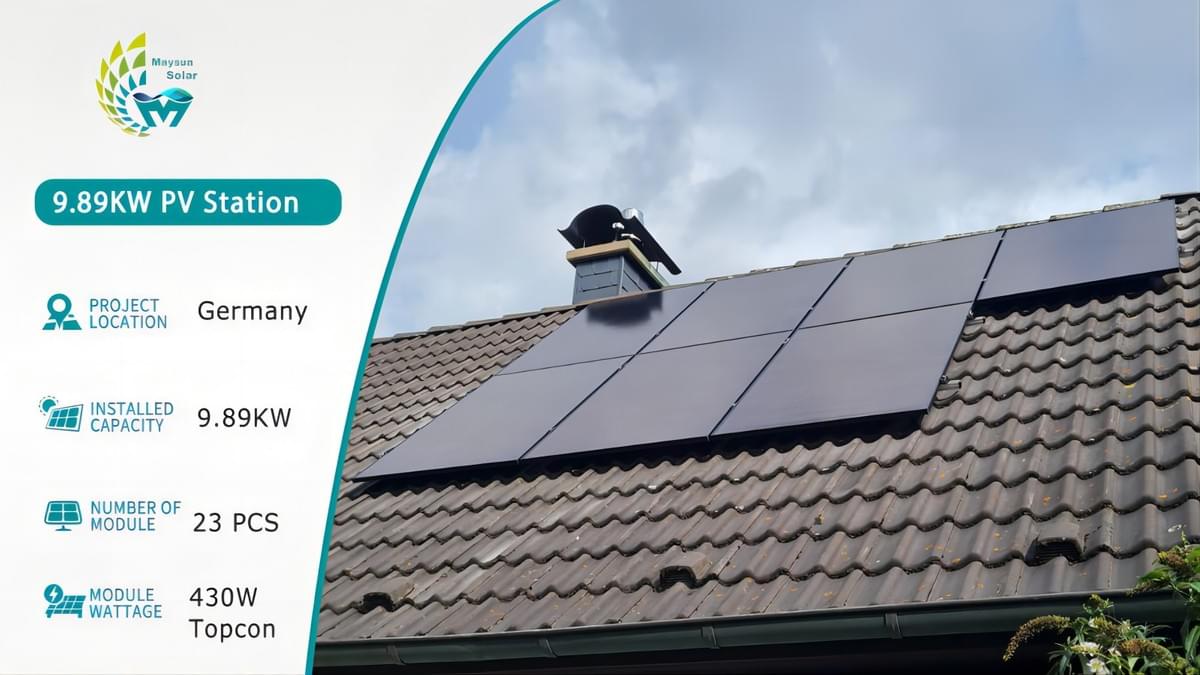 Maysun Solar Vetro-Vetro Nero Pieno 420W-435W MONO N-Topcon 182mm 108 Celle 1/2 Taglio