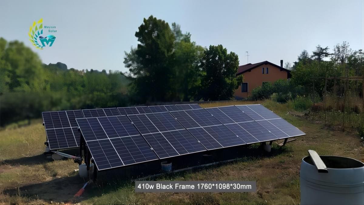 Maysun Solar TwiSun dubbelglas bifacial svart ram 390W-410W MONO PERC 210mm 120 celler solpanel