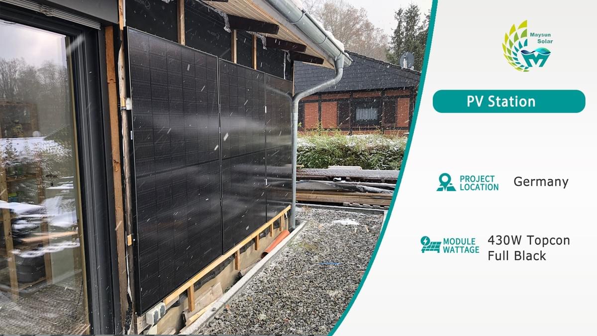 Maysun Solar Vetro-Vetro Nero Pieno 420W-435W MONO N-Topcon 182mm 108 Celle 1/2 Taglio