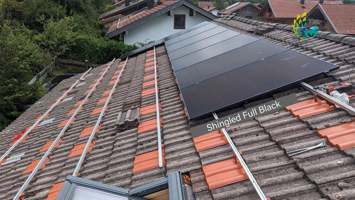 Maysun Solar Takbeklädda Helsvart 390W-410W MONO PERC 166mm 340celler 1/5 skuren solpanel