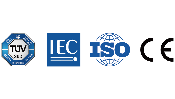 Certifications: TÜV, IEC, ISO and CE