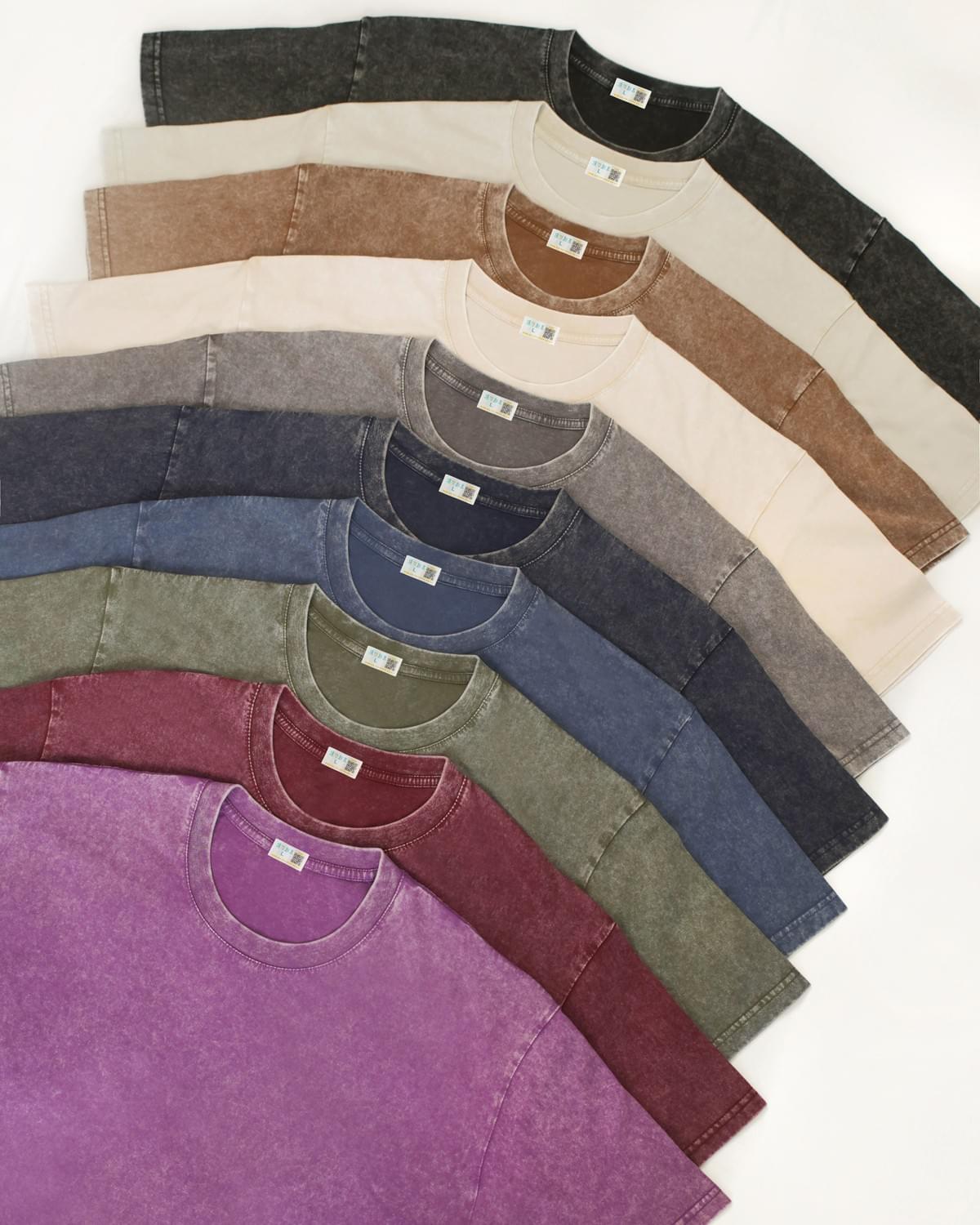 重磅寬版落肩水洗T恤