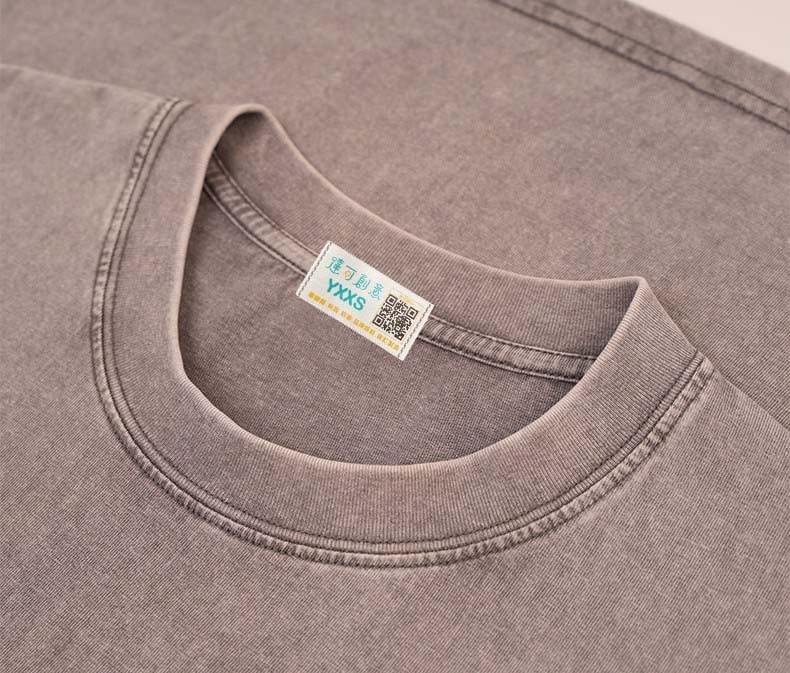 水洗厚磅落肩T恤