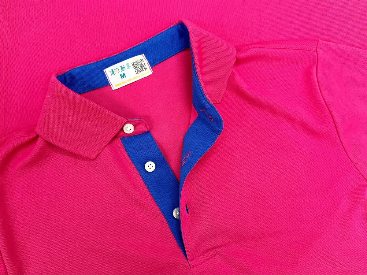 永久排汗門襟剪接POLO衫 