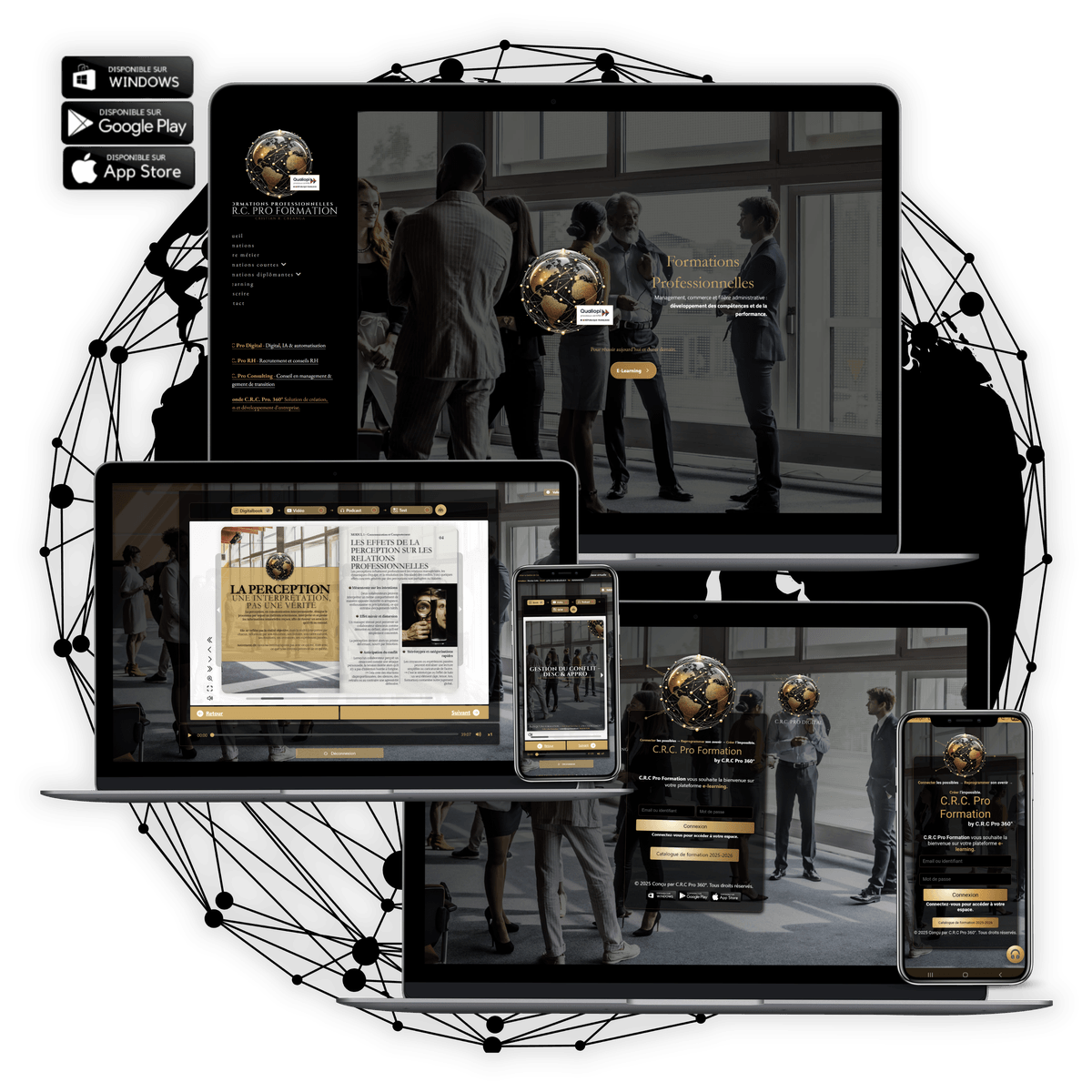 Interface utilisateur d'un site internet moderne conçu à Royan