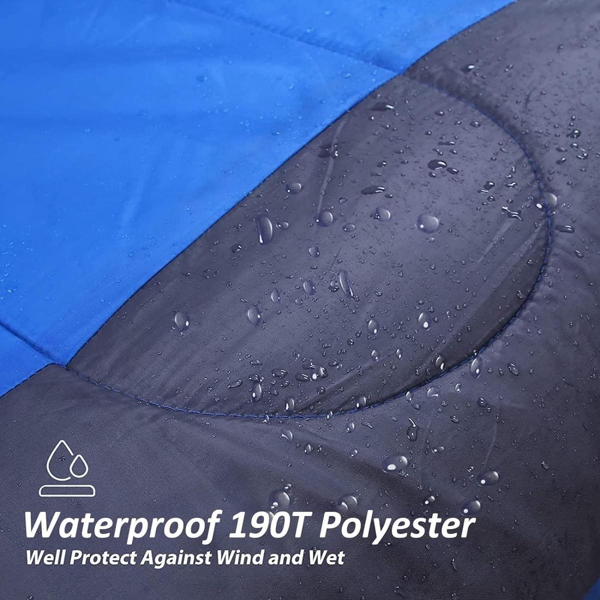 Lightweight Waterproof Warm Adult Camping Sleeping Bag with Compression Bag- Blue