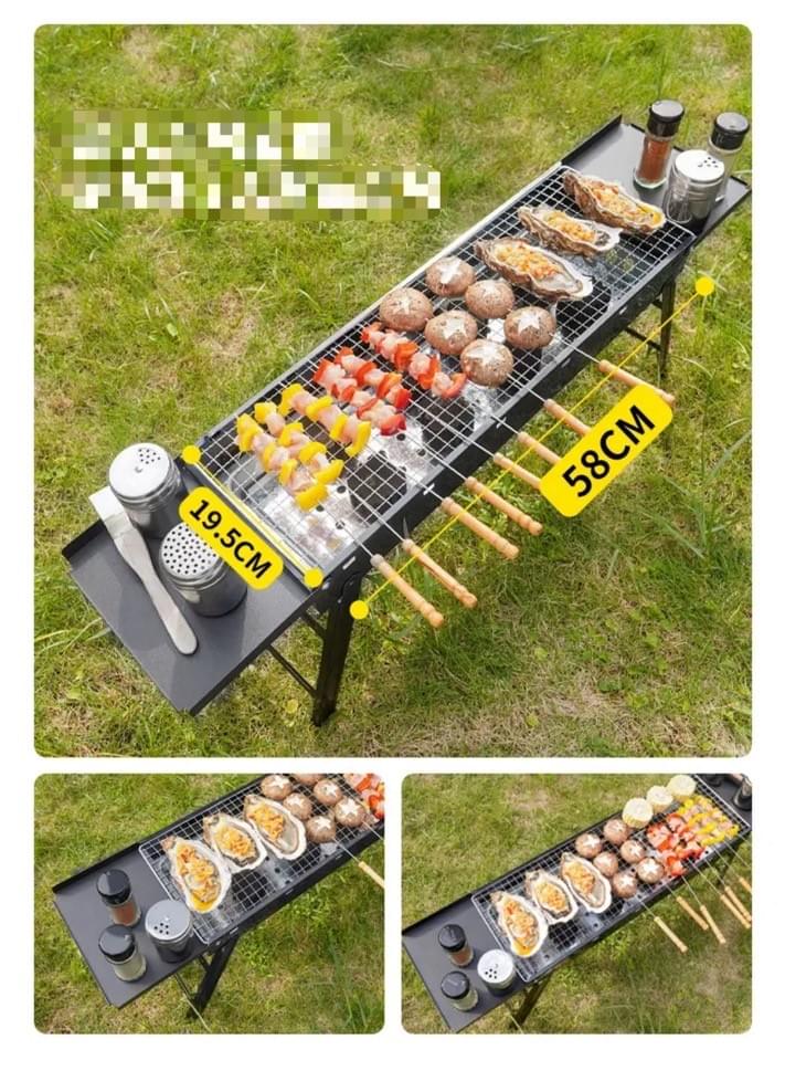 Foldable Stand Charcoal BBQ Grill Stainless Steel Portable Barbecue Grill for Outdoor Camping Garden