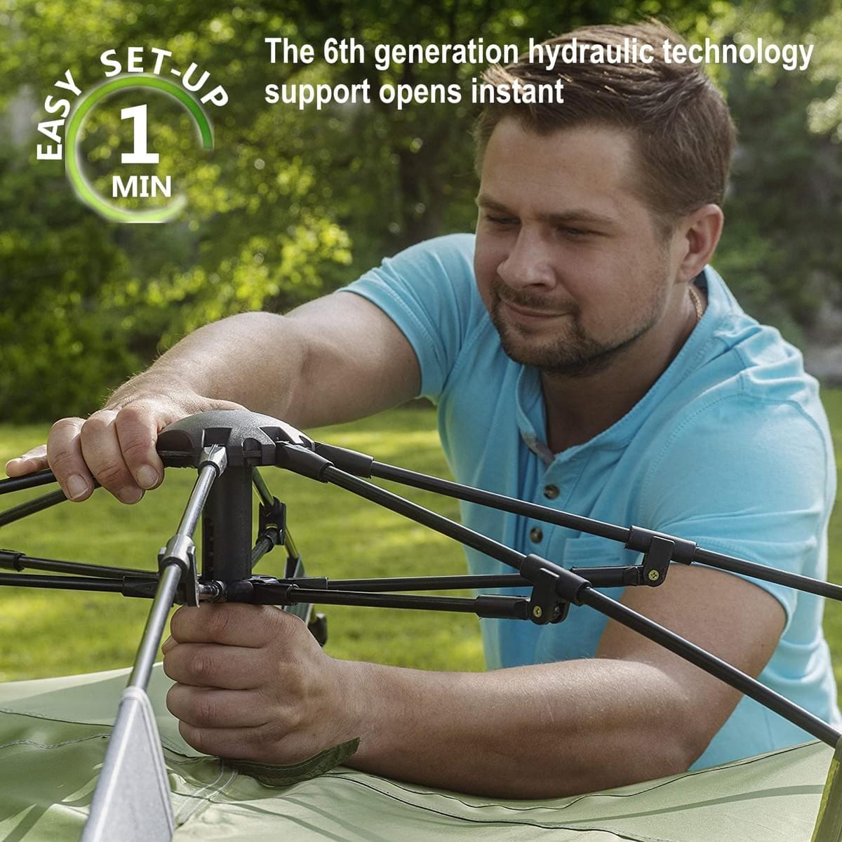 Good for 5-8 people tent and awning all in one for family 