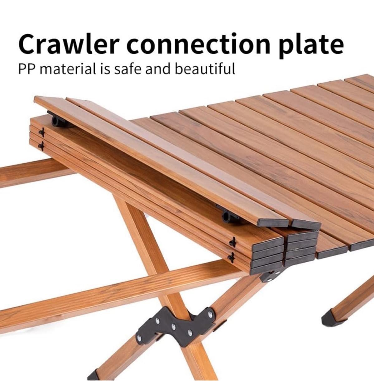 Sturdy Brown Folding camping table carbon steel portable roll-up picnic table for 4-6 person