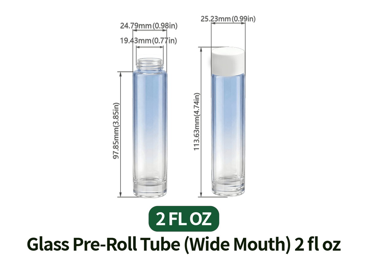 Glass Pre-Roll Tube (Wide Mouth) 2 fl oz