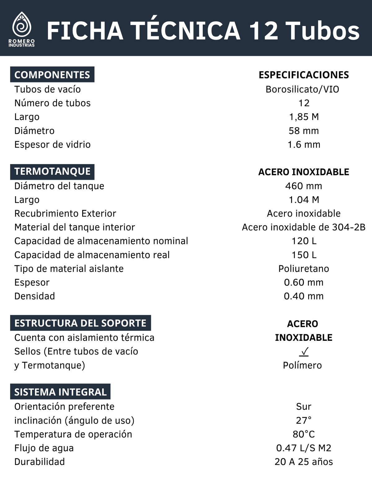 CALENTADOR SOLAR 12 TUBOS CON INSTALACIÓN