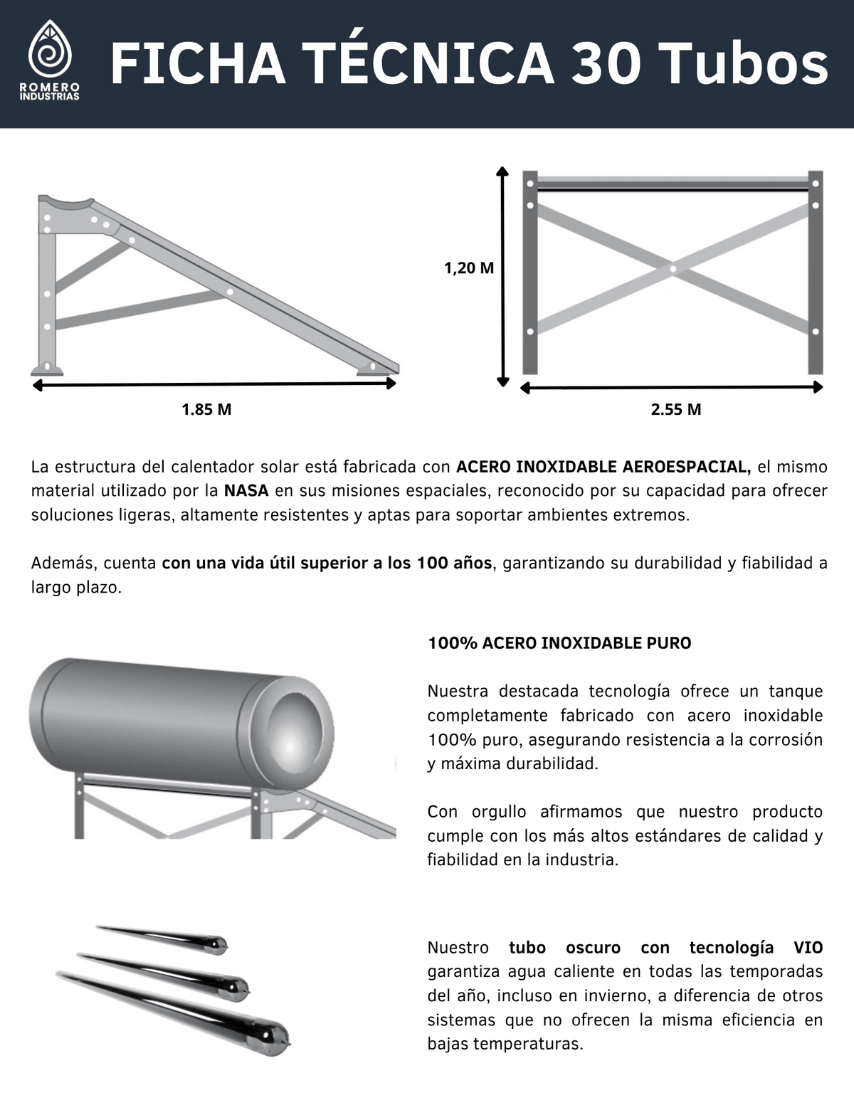CALENTADOR SOLAR 30 TUBOS CON INSTALACIÓN 