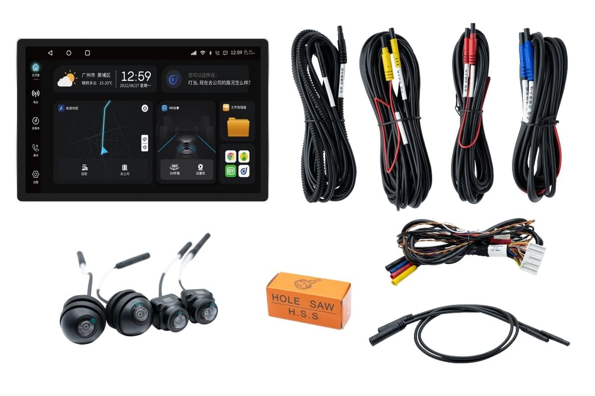 Auto Android head unit 3D 360° panoramic view monitoring car camera device system