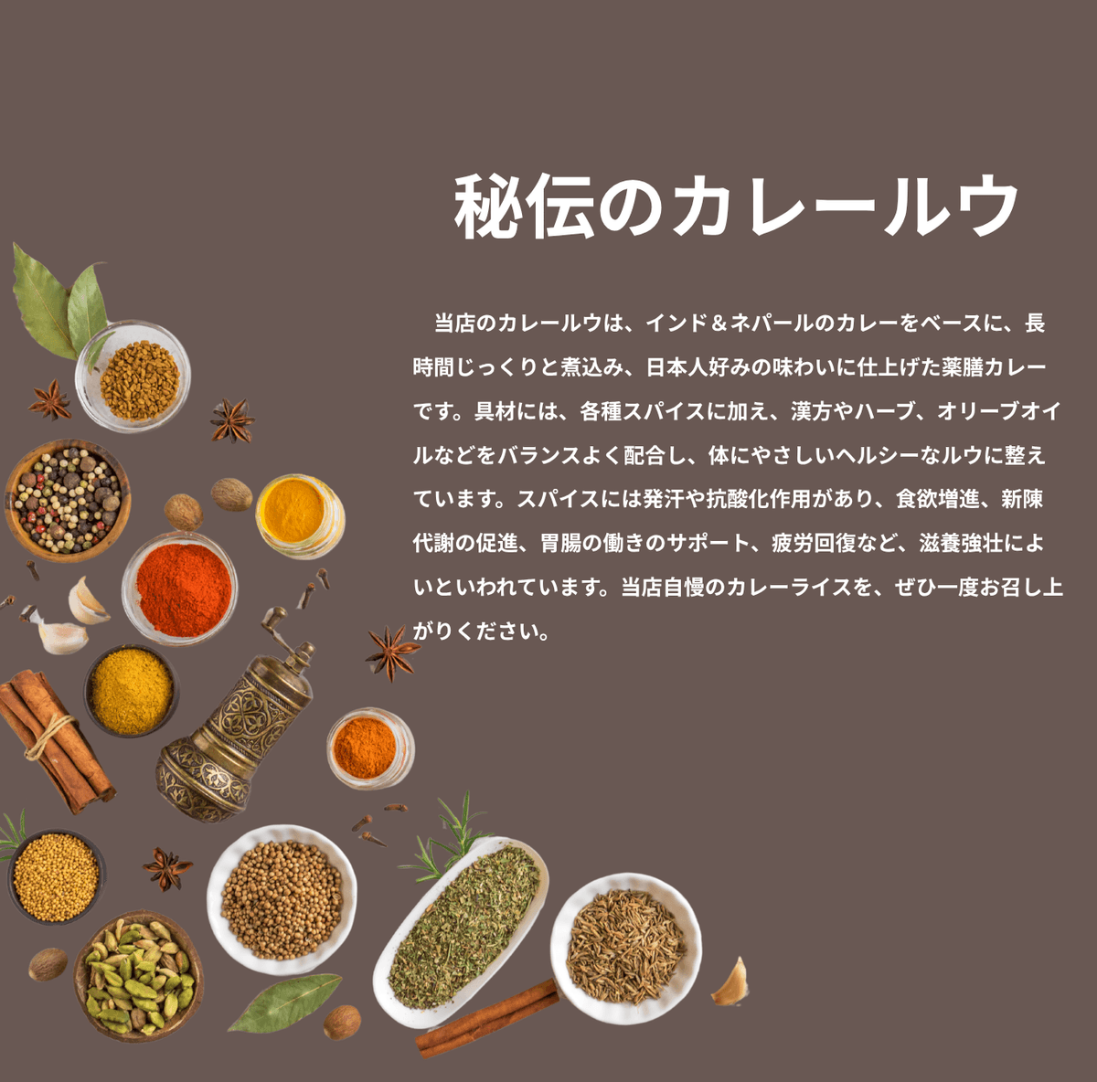 たんどーる こだわり, 秘伝のカレールウ, スパイスカレー, 薬膳カレー, インドカレー ネパールカレー, 神保町 カレー 店舗紹介