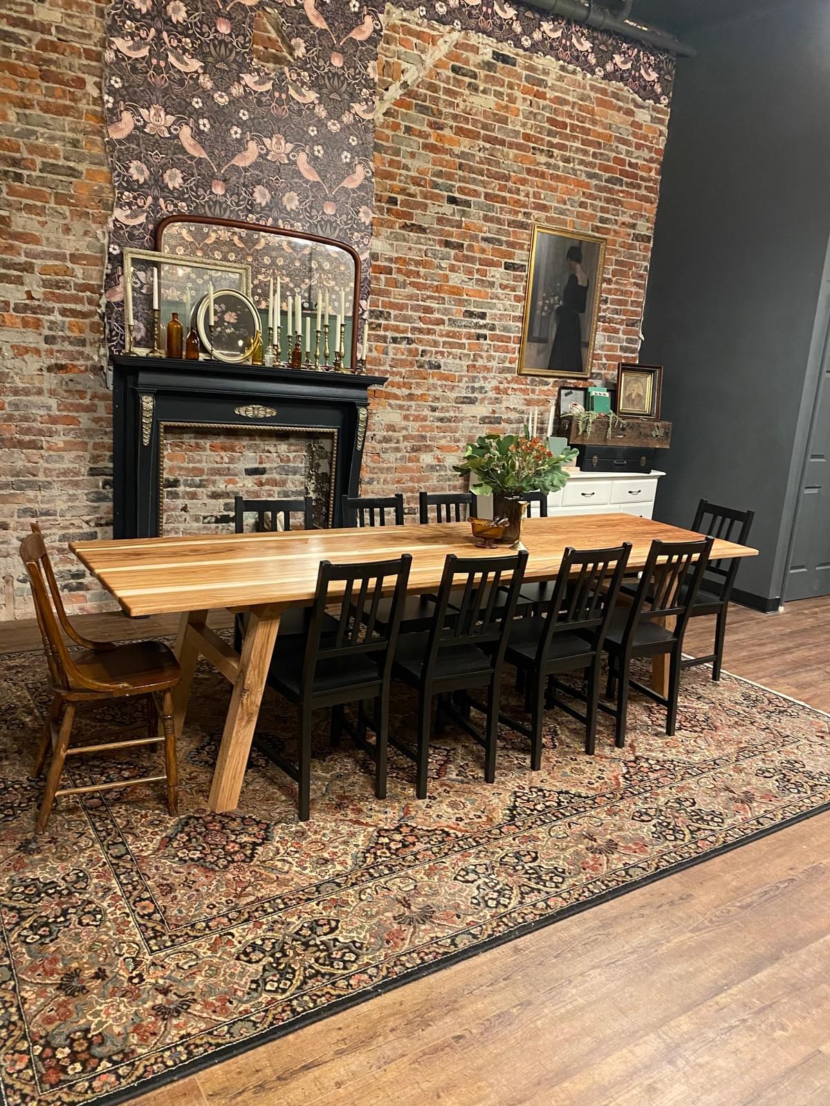 Vintage Coffeehouse Big Table in back room