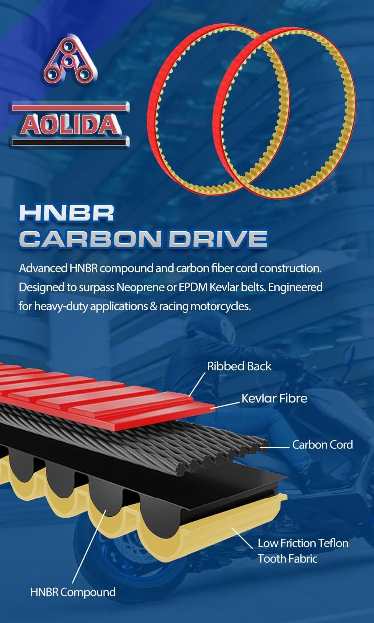 HNBR CARBON MOTORCYCLE BELT