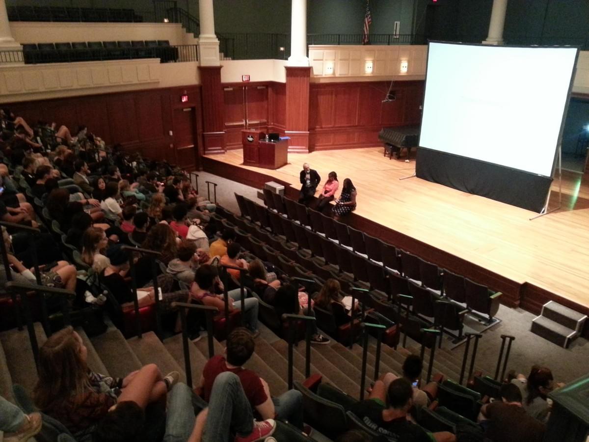 Taneshia Nash Laird takes questions after TCNJ lecture