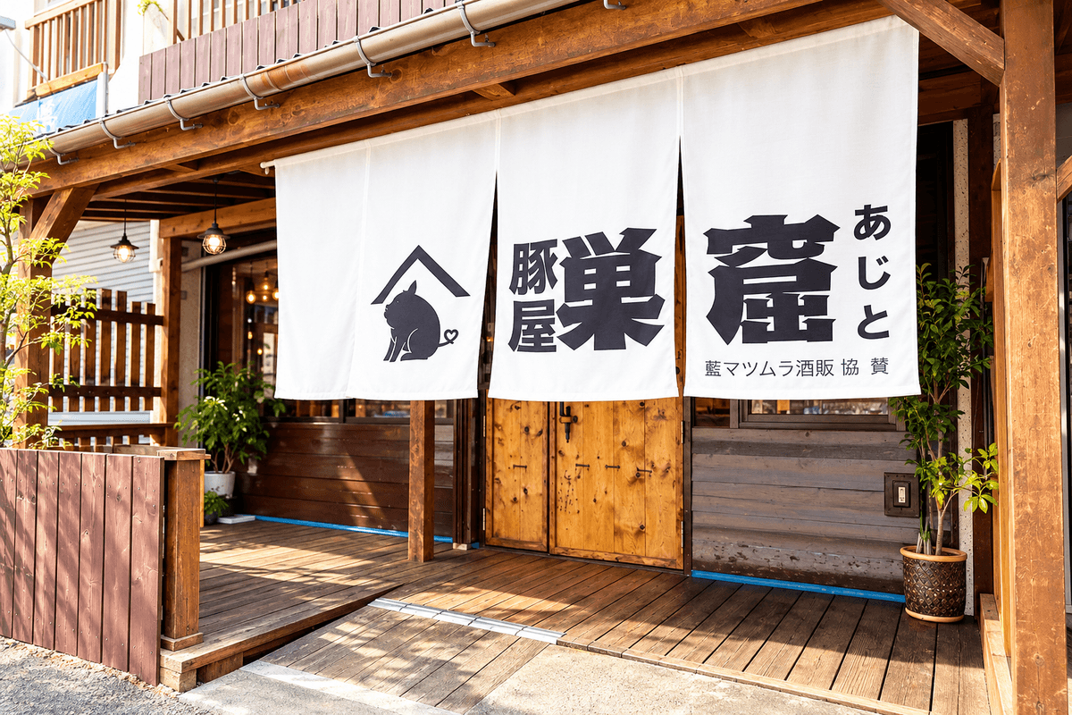 山梨県甲府市の厚切り豚肉料理専門店 豚屋巣窟の店舗外観イメージ