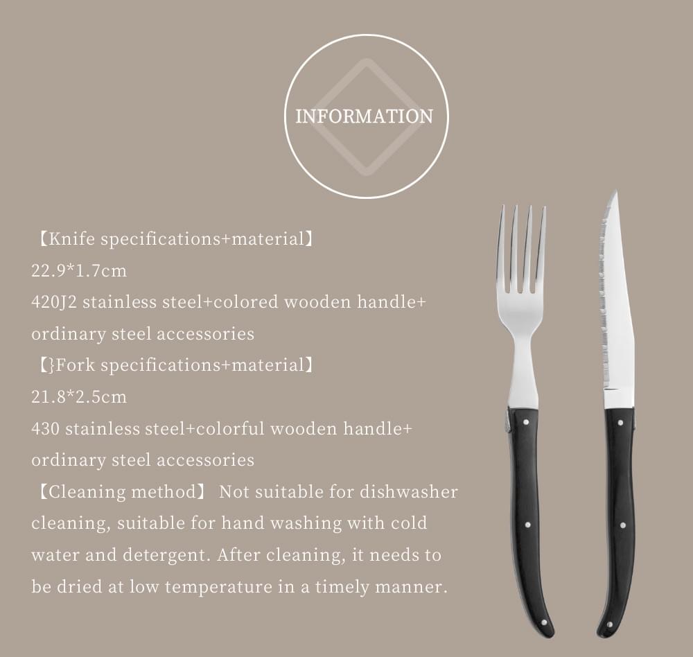 Cutlery with black wooden handle-raw