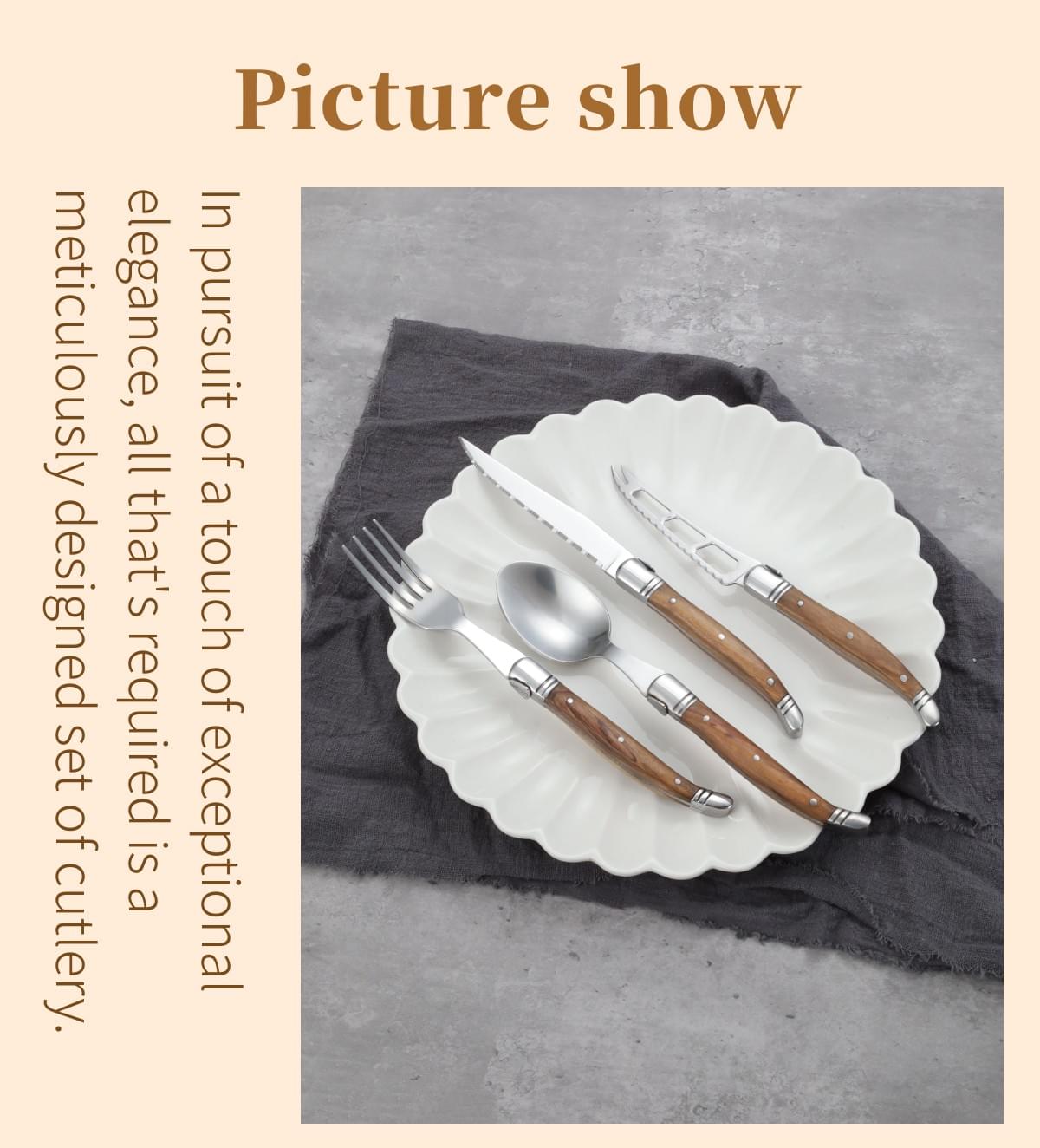 Cutlery with olive wooden handle-classic
