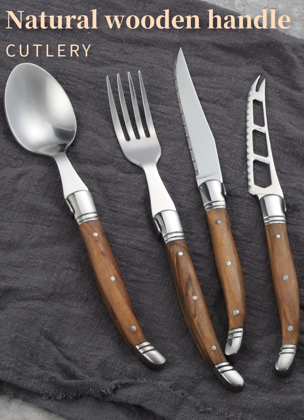 Cutlery with olive wooden handle-classic