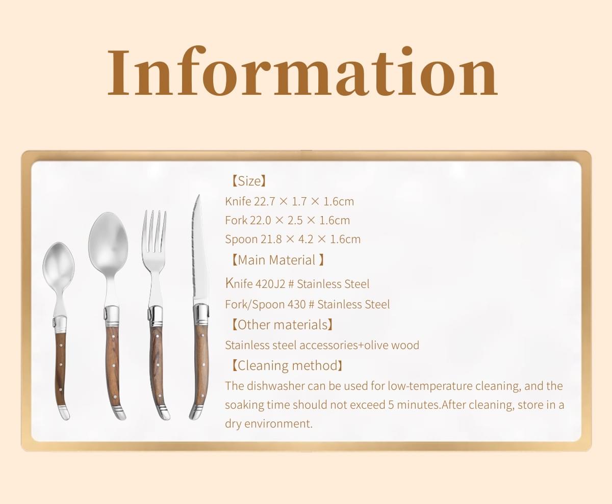 Cutlery with olive wooden handle-classic