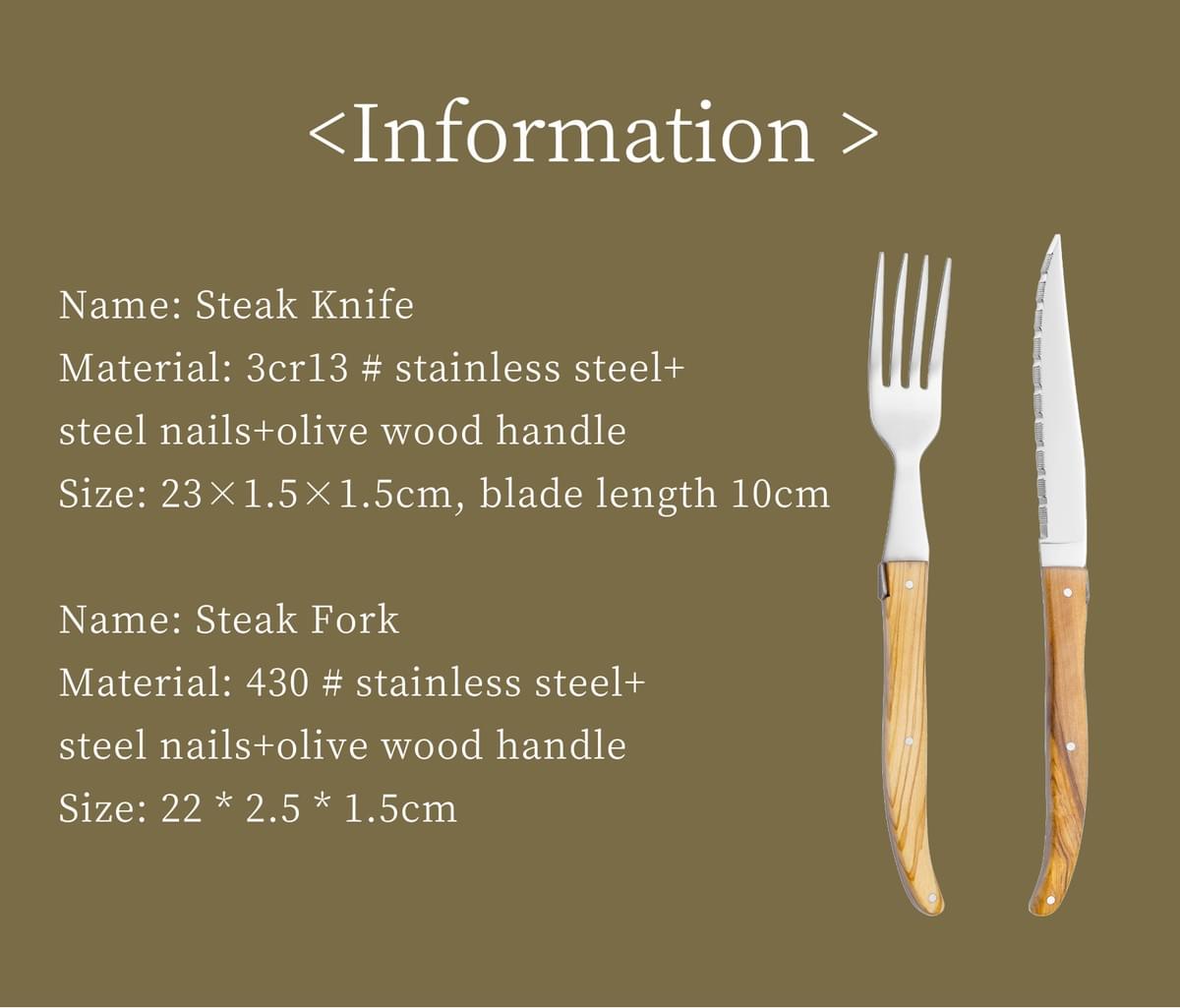 Cutlery with olive wooden handle-raw