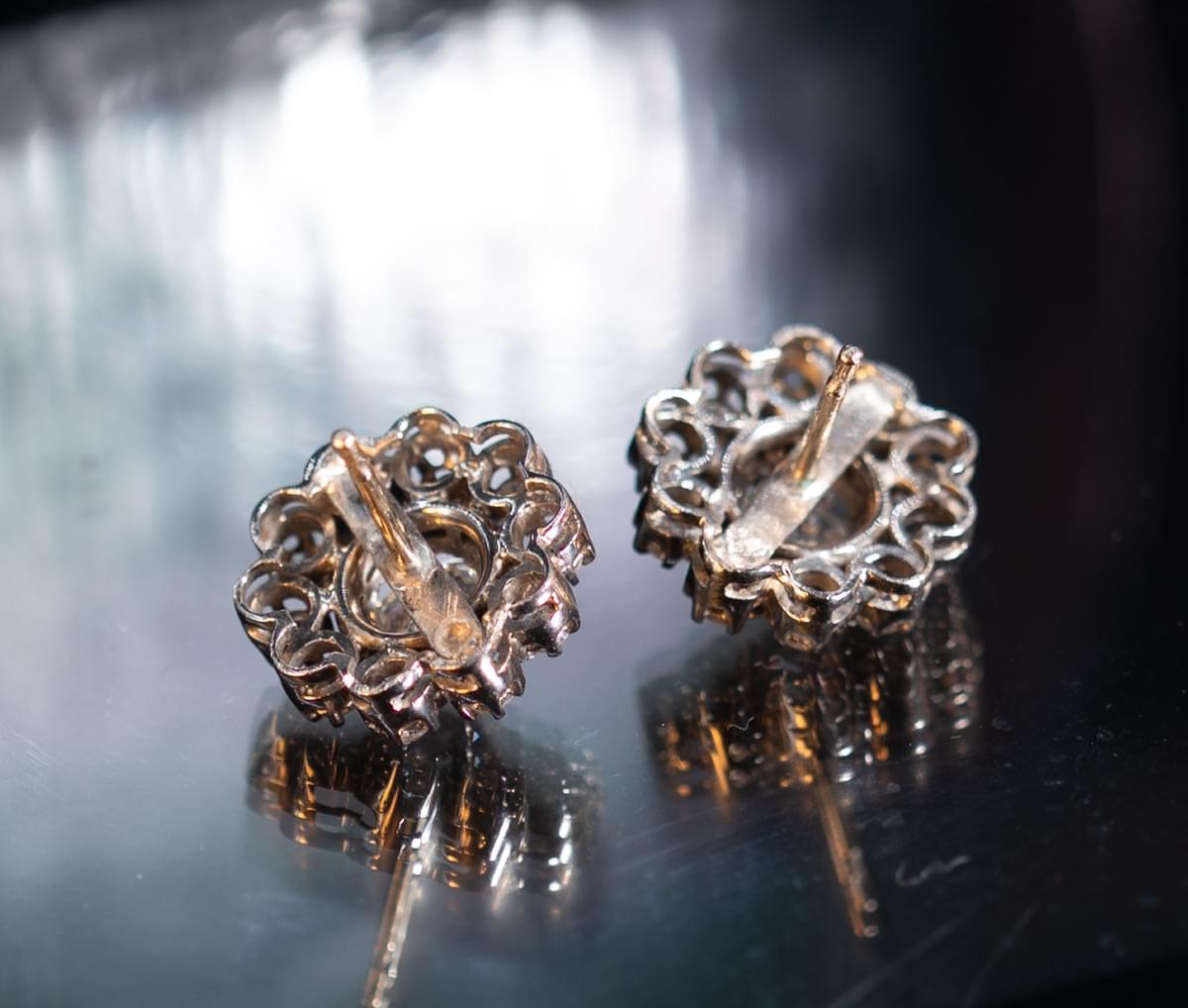 Diamond cluster earrings