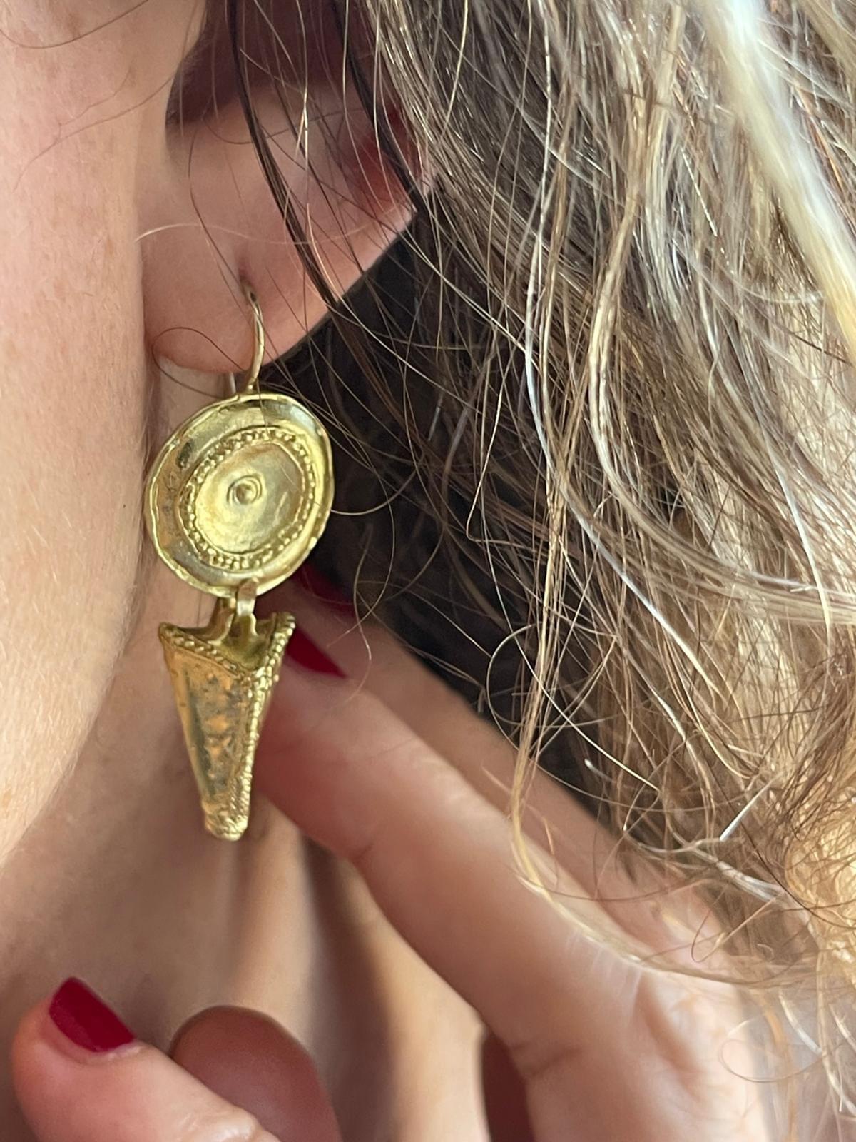 Etruscan style drop earrings