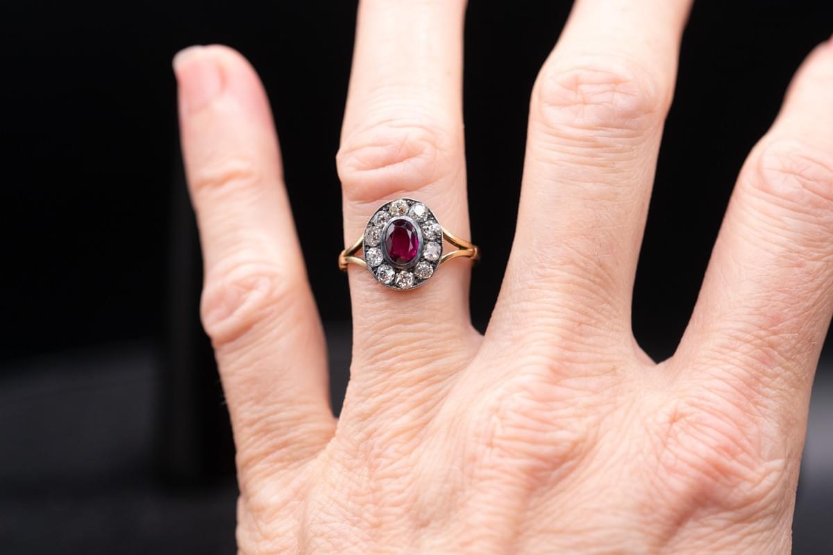 Ruby and diamond ring