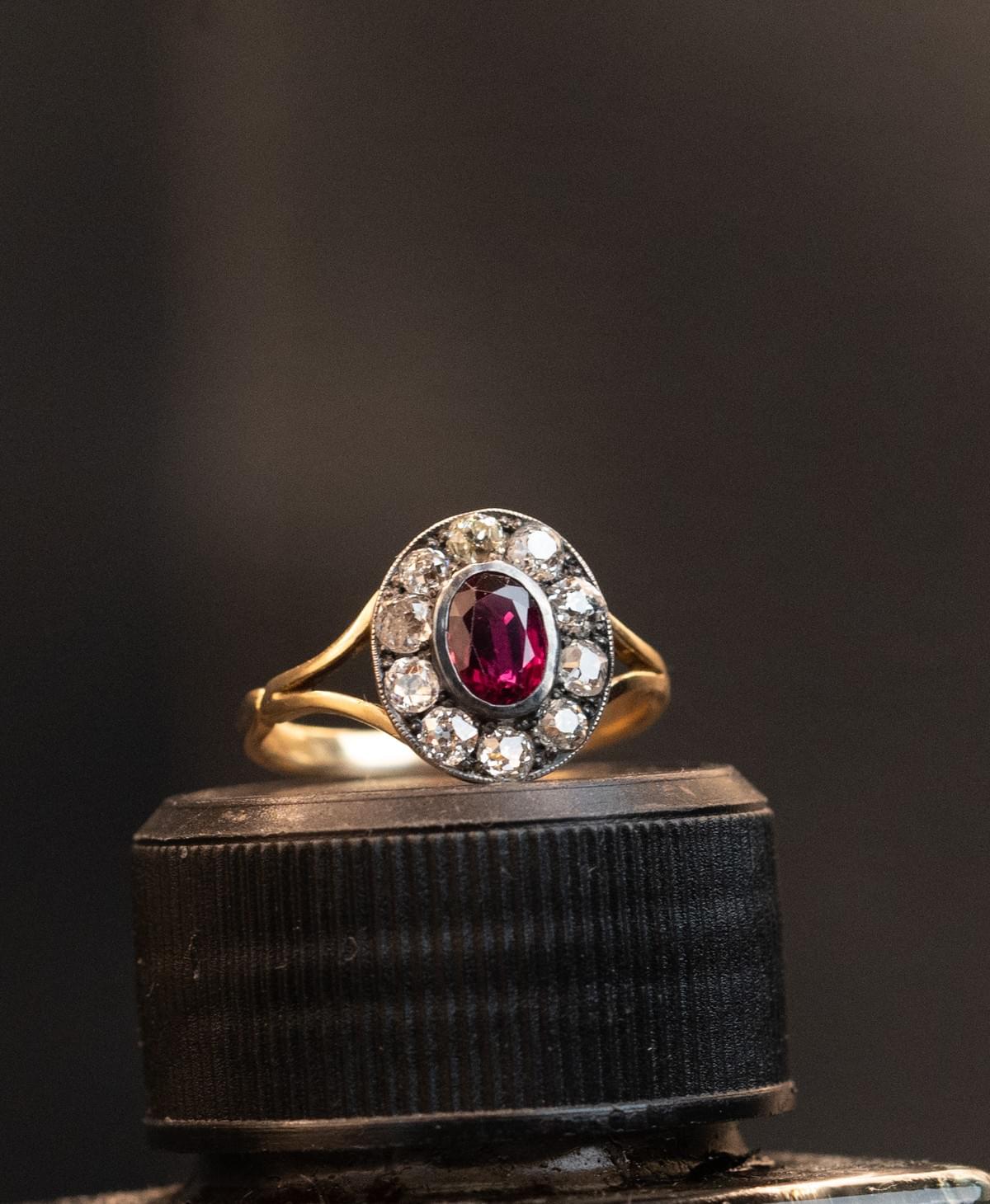 Ruby and diamond ring