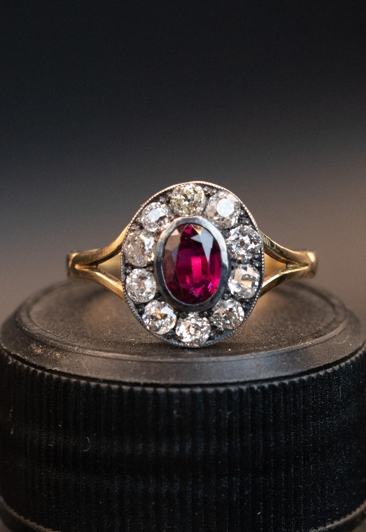 Ruby and diamond ring