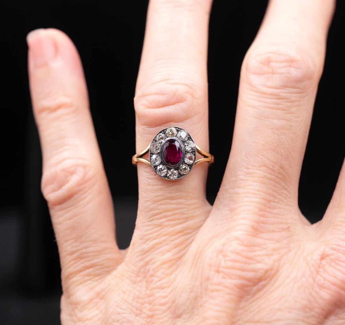 Ruby and diamond ring