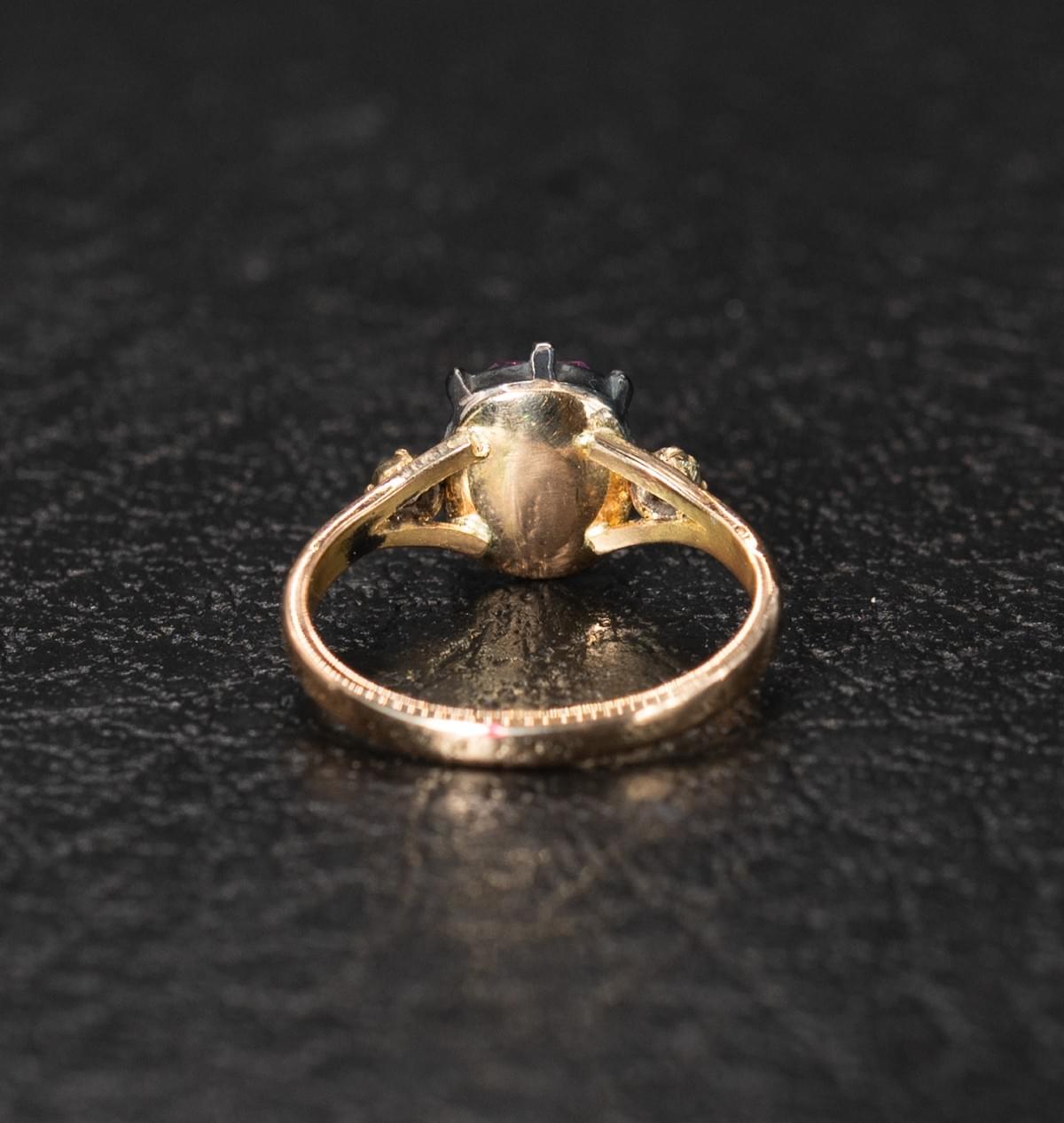 Pink sapphire and diamond ring