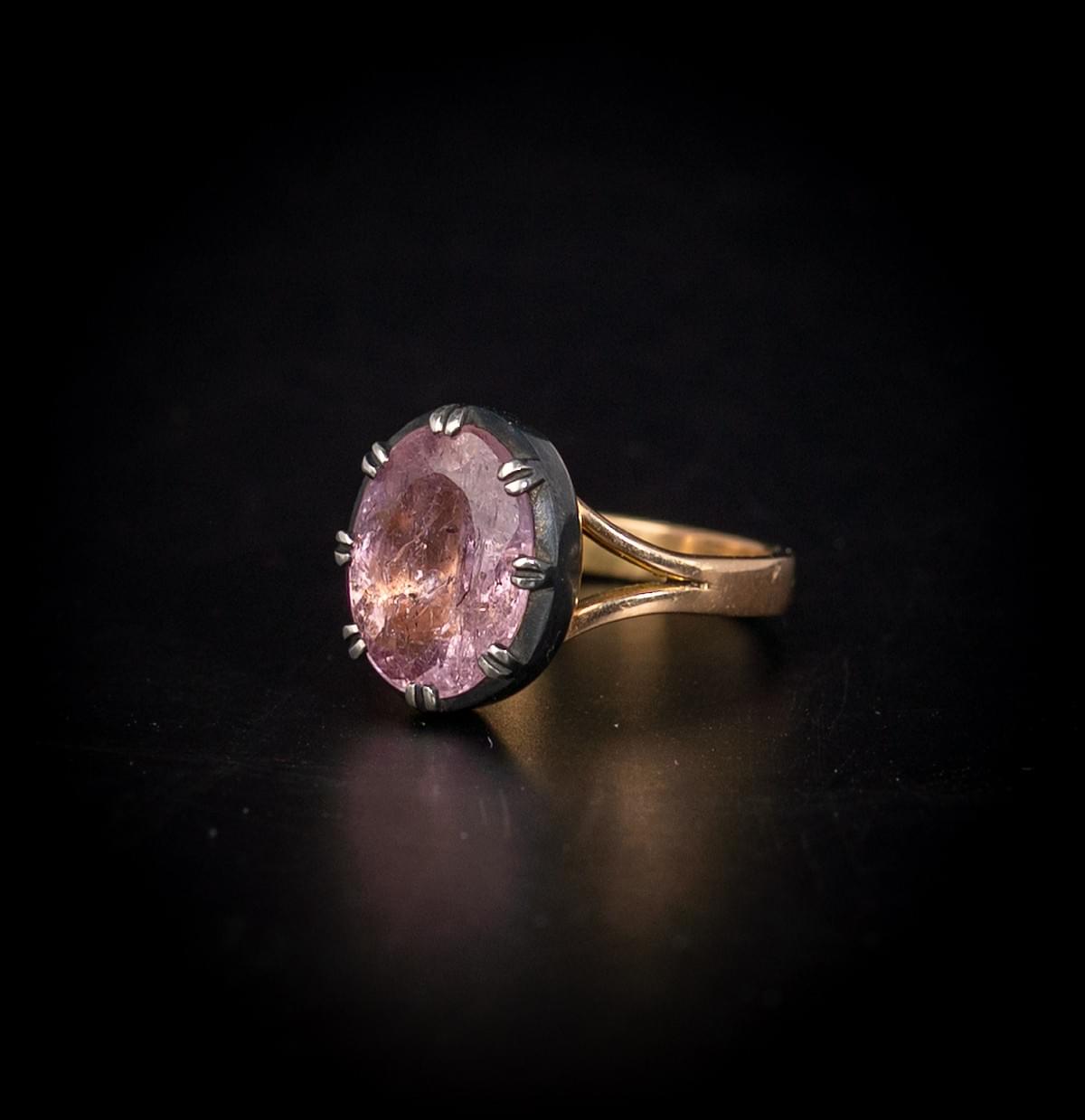 Pink topaz ring