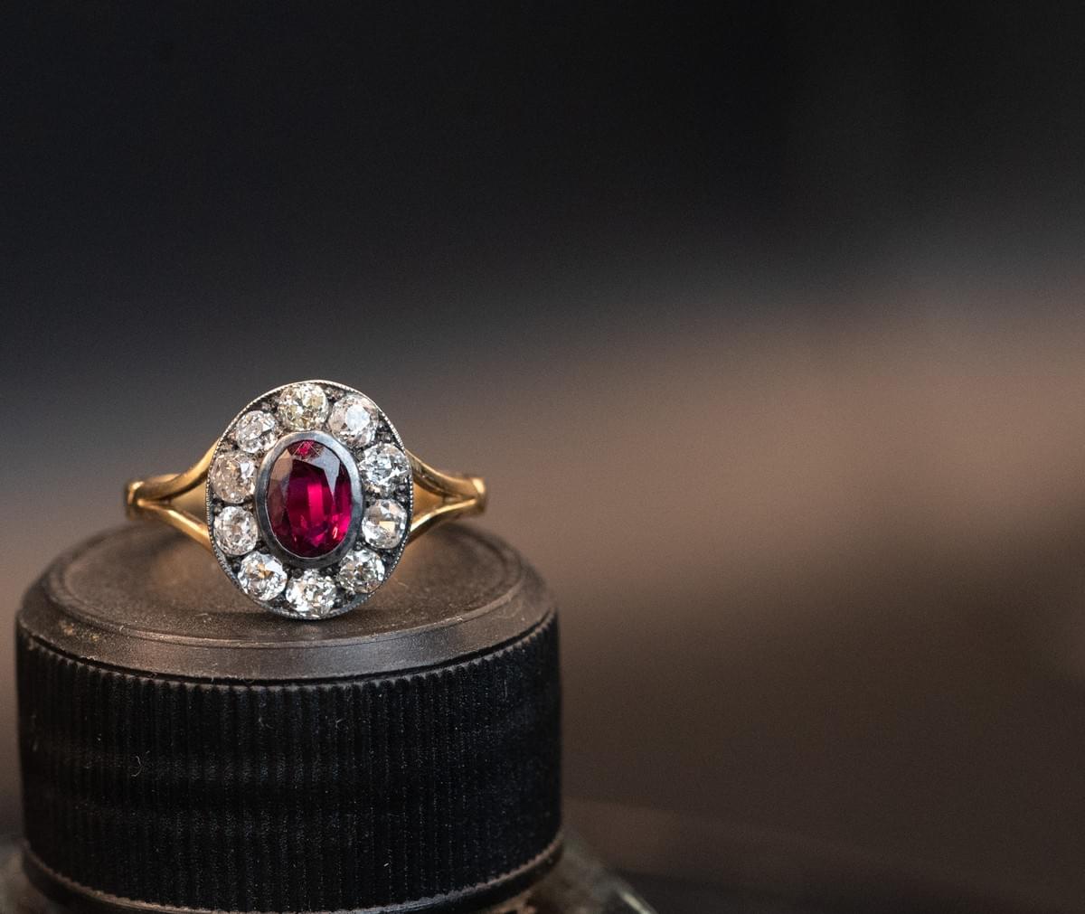 Ruby and diamond ring