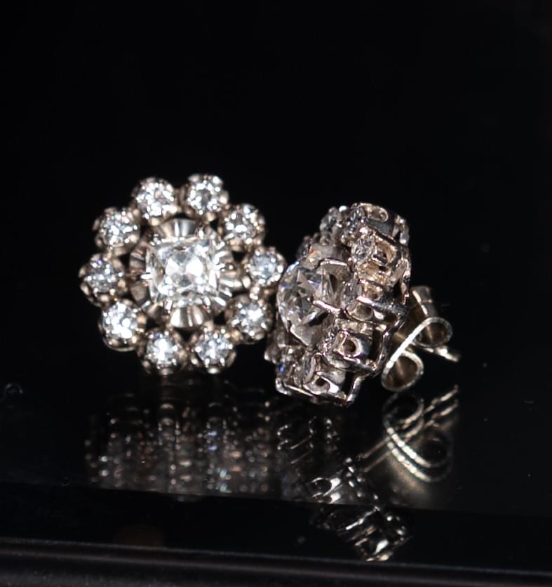 Diamond cluster earrings