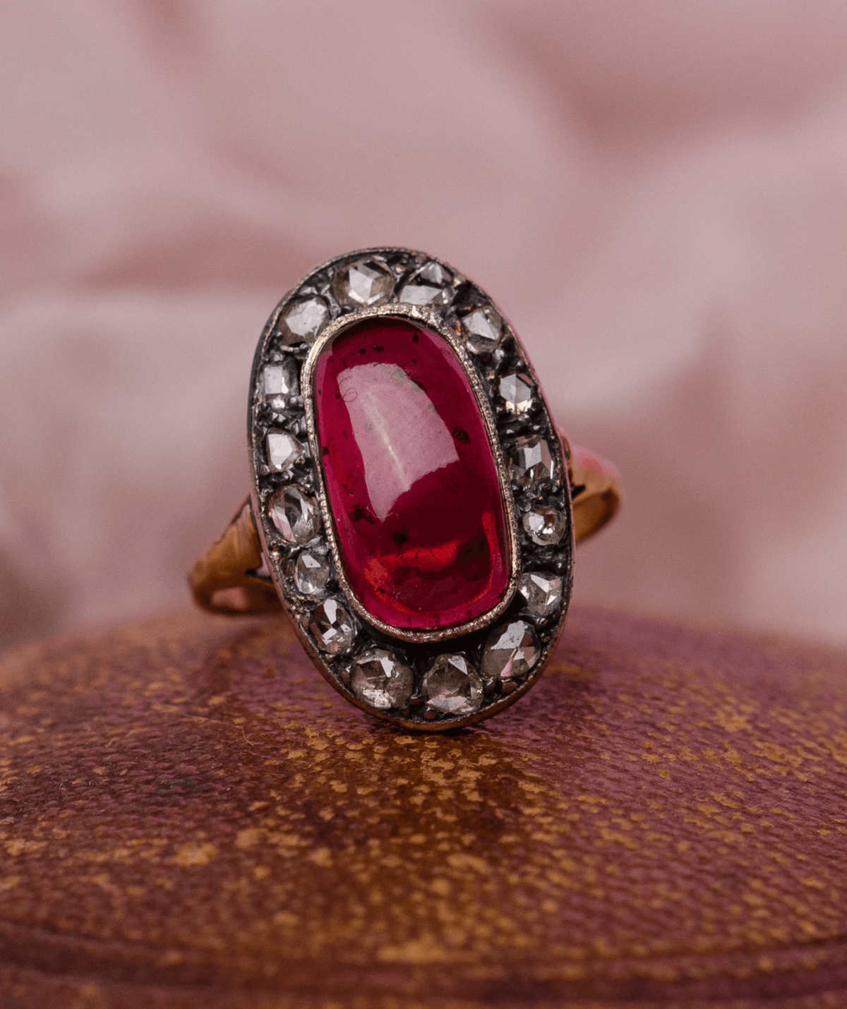 Garnet and diamond ring