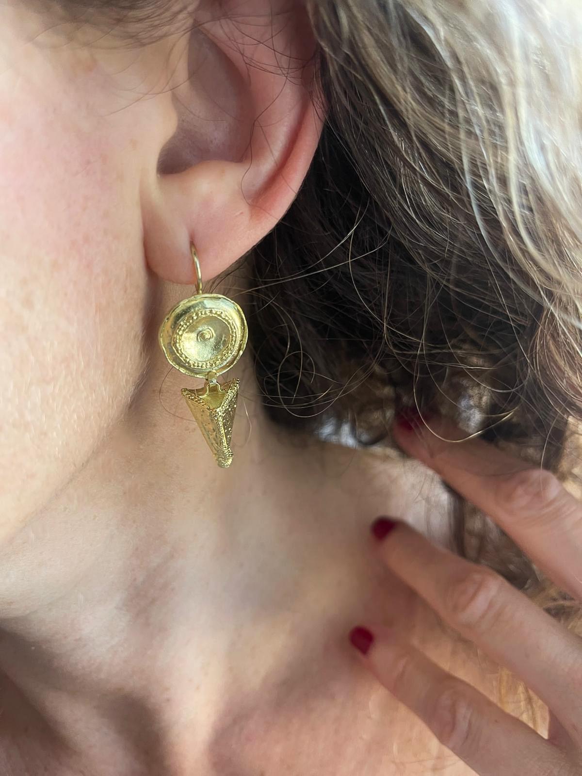 Etruscan style drop earrings