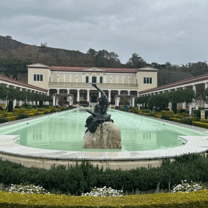 Roman fountain at Getty Villa