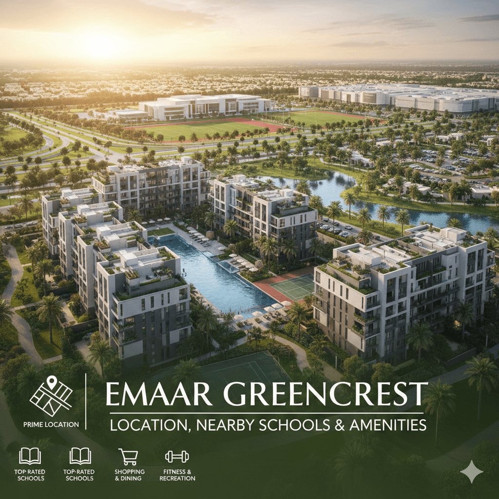 EMAAR Greencrest Location, Nearby Schools & Amenities