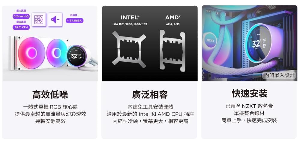 【NZXT美商恩傑】Kraken Elite 280 RGB V2 渦輪幫浦水冷 黑 (7年保/劇院級大液晶)