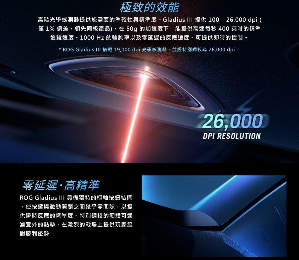 ASUS ROG GLADIUS III 電競滑鼠